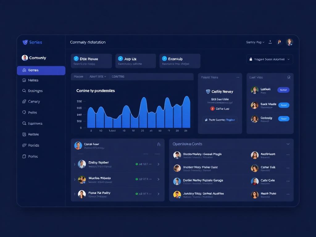 Community moderation dashboard with Discord and Telegram activity graphs