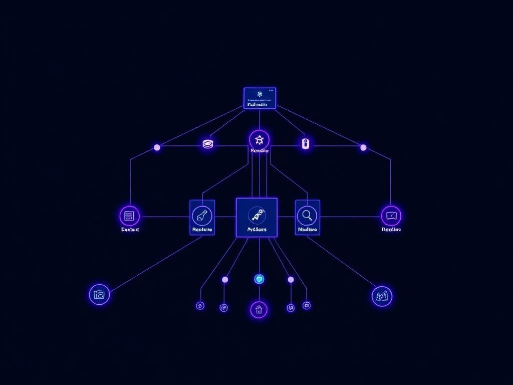 AI orchestration architecture diagram with model routing and vector database