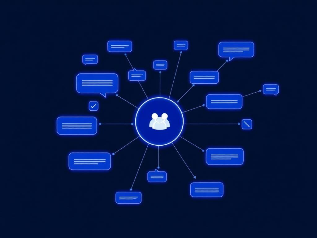 Messaging platform integration diagram across WhatsApp, Discord, Telegram and Slack